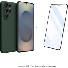 Cepmoda Samsung Galaxy S26 Ultra Lansman Kılıf + Tam Kaplayan Antistatik Ekran Koruyucu Set - Koyu Yeşil