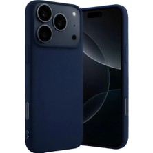 Cepmoda iPhone 17 Pro Max Lansman Kılıf - Iç Kısmı Kadife Kaplı - Esnek Silikon Kapak - Lacivert