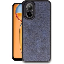 Cepmoda Realme 12 Lite Uyumlu Deri Görünümlü Telefon Kılıfı Darbe Emici Kapak - Lacivert