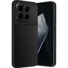 Cepmoda Mi 15T Uyumlu Karbon Desenli Mat Silikon Telefon Kılıfı - Siyah