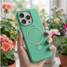 Cepmoda Redmi 13C Uyumlu Yüzüklü Standlı Silikon Kılıf Regal - Yeşil