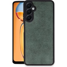 Cepmoda Samsung Galaxy A15 4g Uyumlu Deri Görünümlü Telefon Kılıfı Darbe Emici Kapak - Koyu Yeşil