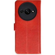 Cepmoda Redmi A3 4g Uyumlu Kapaklı Kılıf - Cüzdanlı - Kopçalı - Kırmızı
