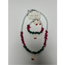 Zero Land Gld-Spt- 2026 Yılbaşı Doğaltaş Set Kolye - Ebruli