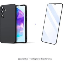 Cepmoda Samsung Galaxy A16 5g Lansman Kılıf + Tam Kaplayan Antistatik Ekran Koruyucu Set - Siyah