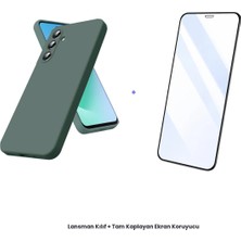 Cepmoda Samsung Galaxy A17 5g Lansman Kılıf + Tam Kaplayan Antistatik Ekran Koruyucu Set - Koyu Yeşil