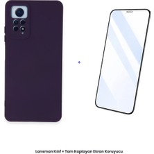 Cepmoda Redmi Note 12 Pro 4g Lansman Kılıf + Tam Kaplayan Antistatik Ekran Koruyucu Set - Mor