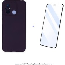 Cepmoda Redmi 12C Lansman Kılıf + Tam Kaplayan Antistatik Ekran Koruyucu Set - Mor