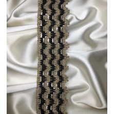 Ezel-In Tekstil Aksesuarları Dekoratif Simli Dantel Şerit, 25 Metre , KOD-520