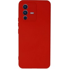 Cepmoda Vivo V23 5g Lansman Kılıf - Iç Kısmı Kadife Kaplı - Esnek Silikon Kapak - Kırmızı