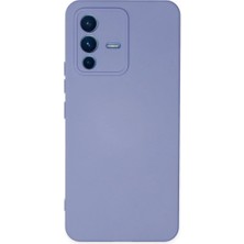 Cepmoda Vivo V23 5g Lansman Kılıf - Iç Kısmı Kadife Kaplı - Esnek Silikon Kapak - Lila