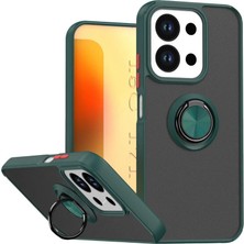 Cepmoda Redmi 15C 4g Uyumlu Yüzüklü Kılıf - Buzlu Şeffaf - Yeşil