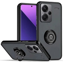 Cepmoda Redmi Note 13 Pro Plus Uyumlu Yüzüklü Kılıf - Buzlu Şeffaf - Siyah