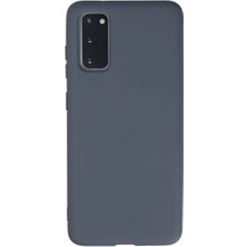 Cepmoda Samsung Galaxy S20 Lansman Kılıf - Iç Kısmı Kadife Kaplı - Esnek Silikon Kapak - Gri