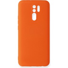 Cepmoda Redmi 9 Lansman Kılıf - Iç Kısmı Kadife Kaplı - Esnek Silikon Kapak - Turuncu