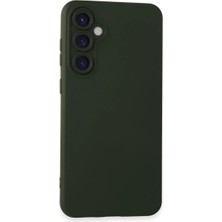Cepmoda Samsung Galaxy S23 Fe Lansman Kılıf - Iç Kısmı Kadife Kaplı - Esnek Silikon Kapak - Koyu Yeşil
