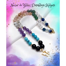 Herkimer Doğaltaş Nazar ve Yıldız Düşüklüğü Kadın Koruma Enerjisi Kolyesi