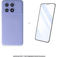 Cepmoda Poco X6 Pro Lansman Kılıf + Tam Kaplayan Antistatik Ekran Koruyucu Set - Lila