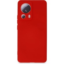 Cepmoda Mi 13 Lite Lansman Kılıf - Iç Kısmı Kadife Kaplı - Esnek Silikon Kapak - Kırmızı