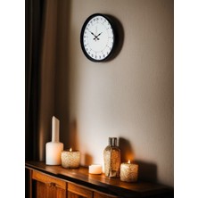 Almira Butik 36 cm Siyah 24 Saat Göstergeli Duvar Saati