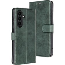 Cepmoda Samsung Galaxy A36 Uyumlu Kapaklı Kılıf - Cüzdanlı - Kopçalı - Yeşil