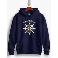 MGAX Denizci Captain Baskılı Regular Kapşonlu Sweatshirt