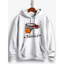 MGAX Basketbol Basketball Pota Baskılı Regular Kapşonlu Sweatshirt