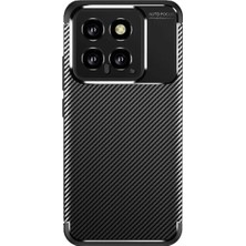 Cepmoda Mi 14T Uyumlu Karbon Desenli Mat Silikon Telefon Kılıfı - Siyah