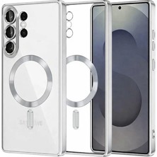 Cepmoda Samsung Galaxy S26 Ultra Uyumlu Magsafe Destekli Kılıf - Arkası Şeffaf - Gümüş