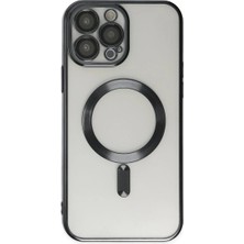 Cepmoda iPhone 14 Pro Kılıf Uyumlu Magsafe Destekli Kılıf - Arkası Şeffaf - Siyah