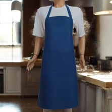 Düşler Ev Tekstili Mavi Cepli Büyük Beden Ayarlanabilir Su ve Leke Itici Özelliği Bulunan Şef Mutfak Önlüğü