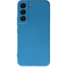 Cepmoda Samsung Galaxy S22 Plus Lansman Kılıf - Iç Kısmı Kadife Kaplı - Esnek Silikon Kapak - Mavi