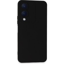 Cepmoda Vivo Y17S Lansman Kılıf - Iç Kısmı Kadife Kaplı - Esnek Silikon Kapak - Siyah