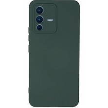Cepmoda Vivo V23 5g Lansman Kılıf - Iç Kısmı Kadife Kaplı - Esnek Silikon Kapak - Koyu Yeşil