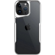 Cepmoda iPhone 16 Pro Şeffaf Arka Mat Silikon Kılıf Darbe Korumalı - Gümüş