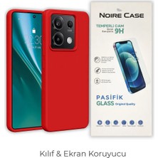 Cepmoda Redmi Note 13 Pro 4g Silikon Telefon Kılıfı ve Temperli Cam Ekran Koruyucu 2’li Set - Kırmızı
