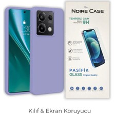 Cepmoda Redmi Note 13 Pro 4g Silikon Telefon Kılıfı ve Temperli Cam Ekran Koruyucu 2’li Set - Lila