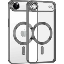 Cepmoda iPhone 17 Air Uyumlu Magsafe Destekli Kılıf - Arkası Şeffaf - Titan Gri
