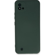 Cepmoda Realme C11 2021 Lansman Kılıf - Iç Kısmı Kadife Kaplı - Esnek Silikon Kapak - Koyu Yeşil