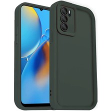 Cepmoda Oppo A16 Mat Kalın Silikon Telefon Kılıfı Darbe Emici - Koyu Yeşil