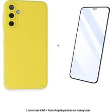Cepmoda Samsung Galaxy A15 4g Lansman Kılıf + Tam Kaplayan Antistatik Ekran Koruyucu Set - Sarı