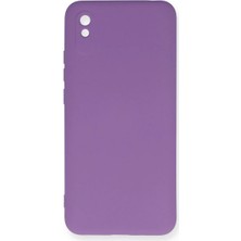 Cepmoda Redmi 9A Lansman Kılıf - Iç Kısmı Kadife Kaplı - Esnek Silikon Kapak - Mor