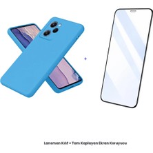 Cepmoda Poco X5 Pro 5g Lansman Kılıf + Tam Kaplayan Antistatik Ekran Koruyucu Set - Mavi