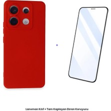 Cepmoda Redmi Note 13 Pro 5g Lansman Kılıf + Tam Kaplayan Antistatik Ekran Koruyucu Set - Kırmızı