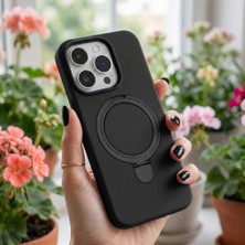 Cepmoda Samsung Galaxy S25 Uyumlu Yüzüklü Standlı Silikon Kılıf Regal - Siyah