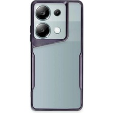 Cepmoda Redmi Note 13 Pro 4g Şeffaf Arka Mat Silikon Kılıf Darbe Korumalı - Derin Mor