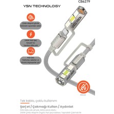 Ysn Technology 240W Type-C Hızlı Şarj Kablosu Çakmak ve El Fenerli Çok Fonksiyonlu Kablo