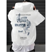Divin Erkek Baskılı Sweatshırt Kapüşonlu 3iplik Oversize Kesim