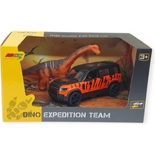 Fantastik Store Çek Bırak Araç ve Dinazor  Oyun Seti - 6843-2D- Turuncu (Lisinya)