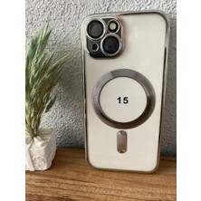 Iphone 15 Lens Korumalı Magsafe Şeffaf Silikon Kılıf
